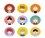 9  colorful Figure portrait vector